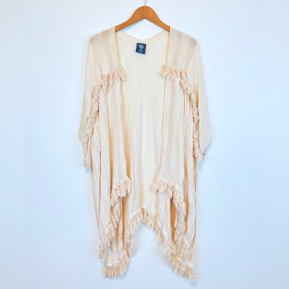 Vince Camuto Other - Vince Camuto Cotton Slub Tiered Fringe Cover Up